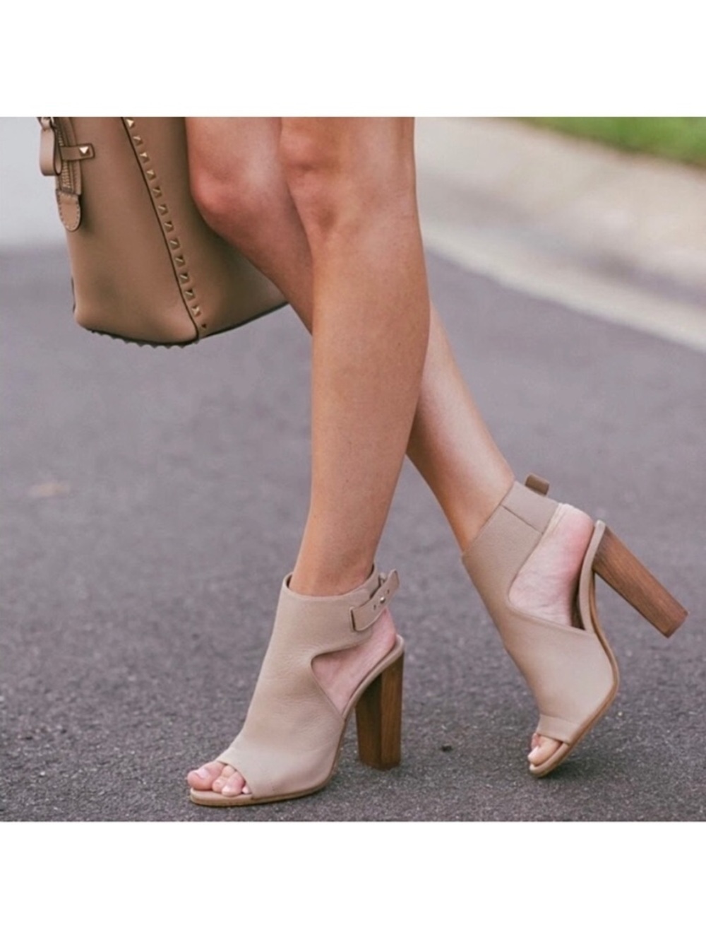 Vince Addie Cutout Open Toe Slingback Bootie